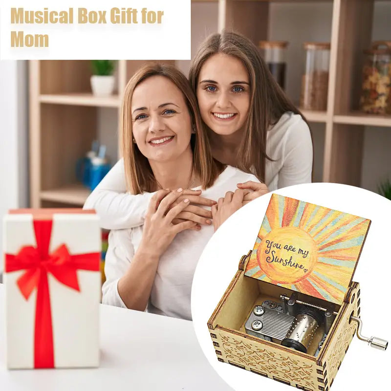 Vintage Laser Engraved Music Box - Perfect Gift Idea