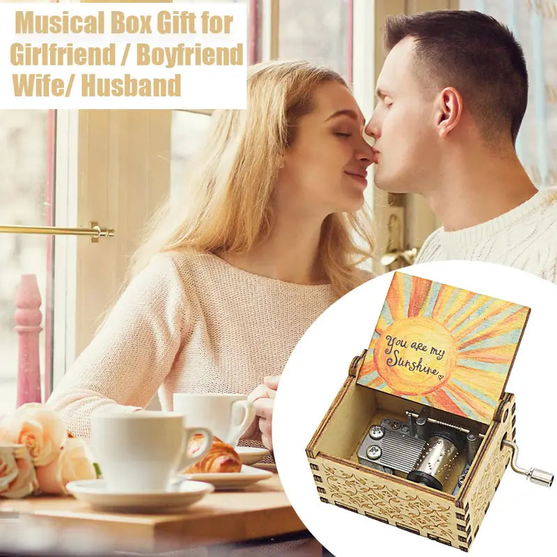 Vintage Laser Engraved Music Box - Perfect Gift Idea