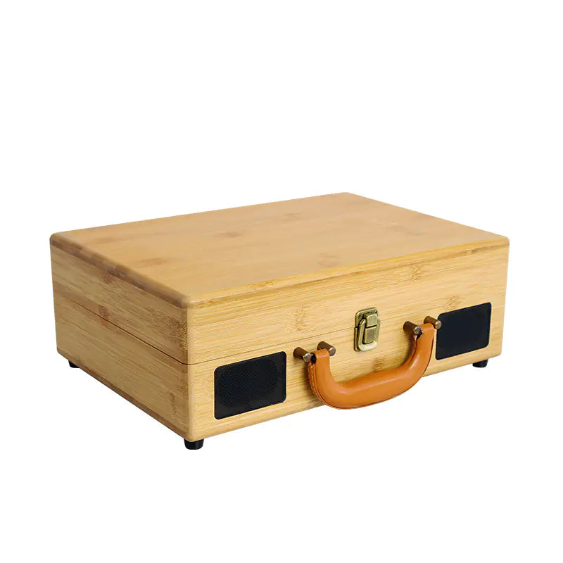 Portable Vintage Vinyl Record Player with Bluetooth Speaker