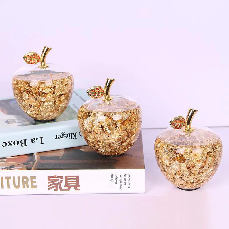 Plush Apple Decor with Gold Foil for Christmas