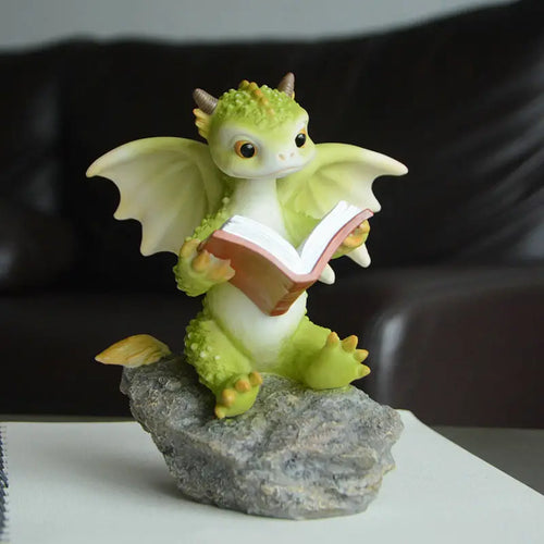 1 Unit Cartoon Dinosaur Resin Reading Book Decor