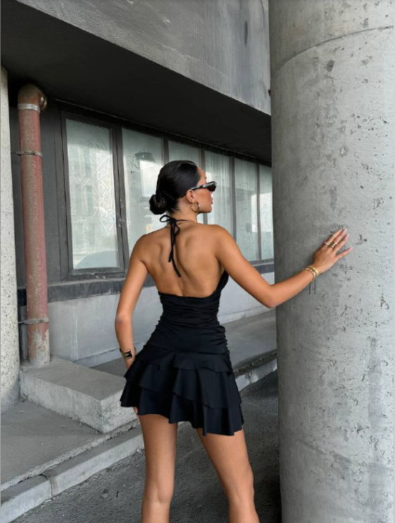 Ruched Ruffle Mini Dress – Sexy Bodycon Party Dress | Backless Cocktail Outfit