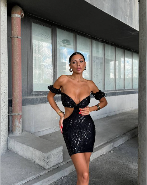 Black sequin dress