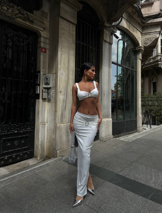 white elegant set 2 pcs - Beyaz elegant set