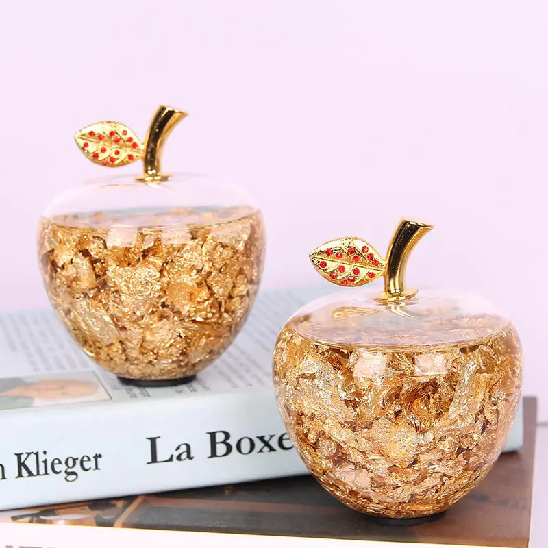 Plush Apple Decor with Gold Foil for Christmas